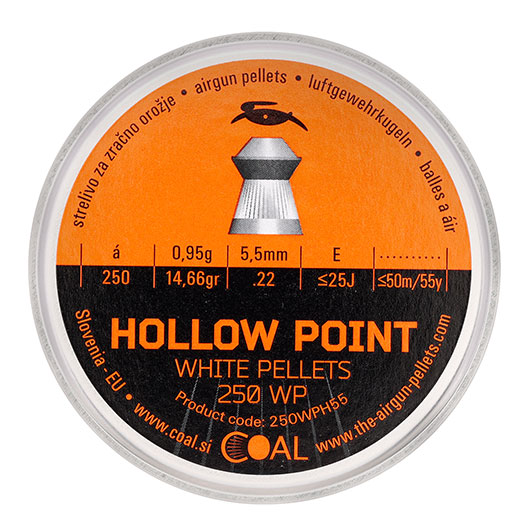 Coal Hollow Point Diabolos White Pellets geriffelter Schaft Kal. 5,5 mm 250er Dose Bild 3