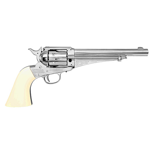 Remington 1875 CO2-Revolver Kal. 4,5 mm Diabolo/Stahl-BB nickel/Elfenbein-optik Vollmetall Bild 3