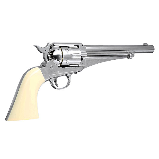 Remington 1875 CO2-Revolver Kal. 4,5 mm Diabolo/Stahl-BB nickel/Elfenbein-optik Vollmetall Bild 6