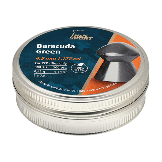 H&N Rundkopf-Diabolo Baracuda Green 4,5 mm 300 Stck bleifrei Bild 1