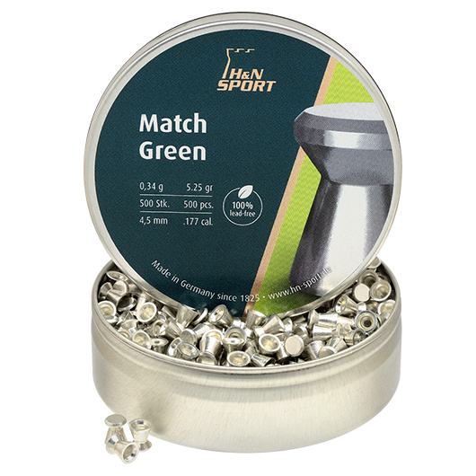 H&N Flachkopf-Diabolo Match Green 4,5 mm 500 Stck bleifrei