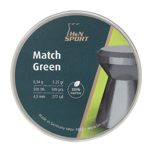 H&N Flachkopf-Diabolo Match Green 4,5 mm 500 Stck bleifrei Bild 3