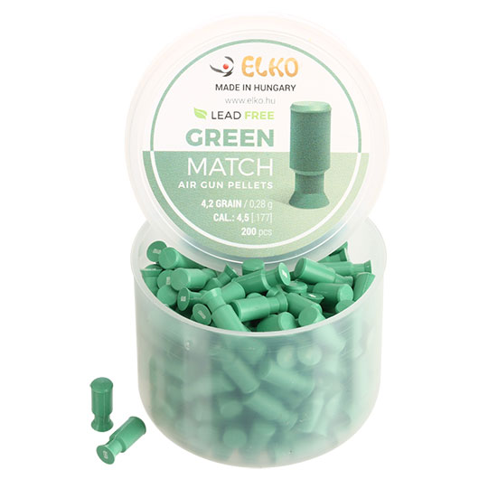 Elko Flachkopf-Diabolos Green Match Kal. 4,5 mm 200er Dose
