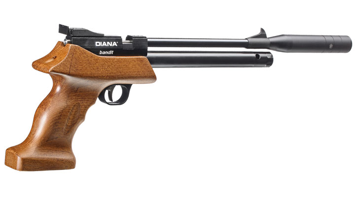 Diana Bandit Pressluftpistole PCP Kal. 4,5 mm Diabolo Buchenholz inkl. Schalldmpfer Bild 5