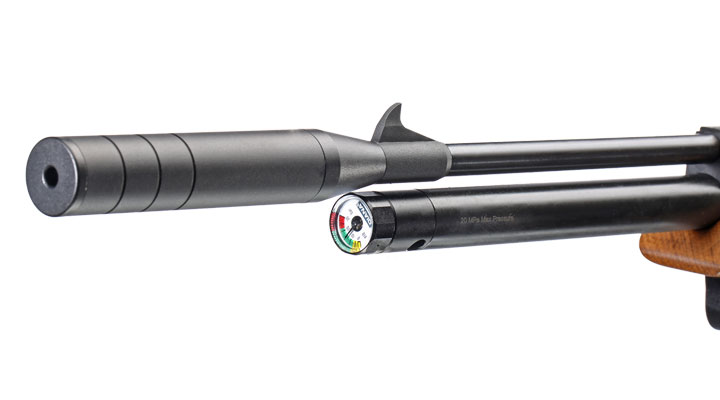 Diana Bandit Pressluftpistole PCP Kal. 4,5 mm Diabolo Buchenholz inkl. Schalldmpfer Bild 8