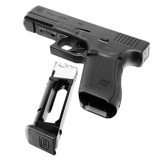 Glock 17 Gen5 Luftpistole CO2 Blowback Kal. 4,5 mm BB Metallschlitten schwarz Bild 4