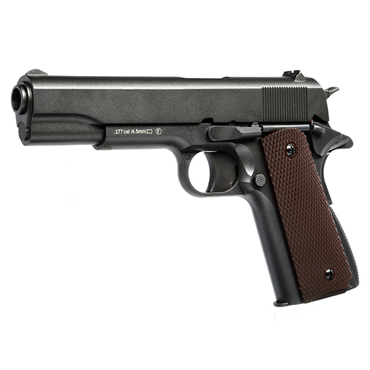 KWC M1911 CO2 Luftpistole Kal. 4,5mm Diabolo Metallschlitten grau/braun Bild 1