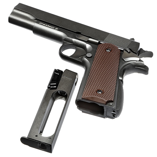 KWC M1911 CO2 Luftpistole Kal. 4,5mm Diabolo Metallschlitten grau/braun Bild 4