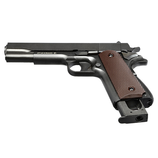 KWC M1911 CO2 Luftpistole Kal. 4,5mm Diabolo Metallschlitten grau/braun Bild 5