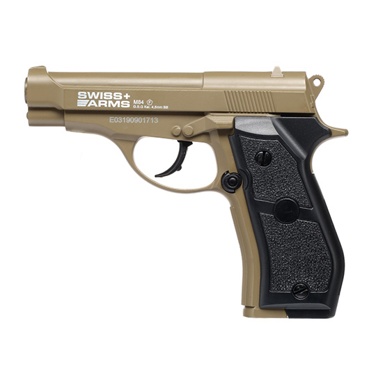Swiss Arms P84 CO2 Luftpistole Kal. 4,5mm BB Non Blowback Vollmetall tan
