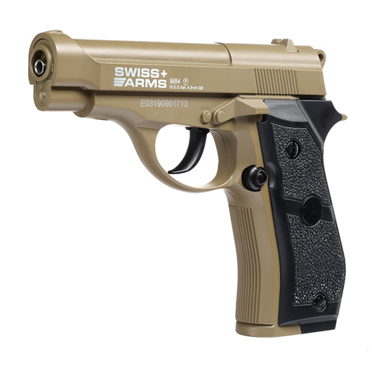 Swiss Arms P84 CO2 Luftpistole Kal. 4,5mm BB Non Blowback Vollmetall tan Bild 1