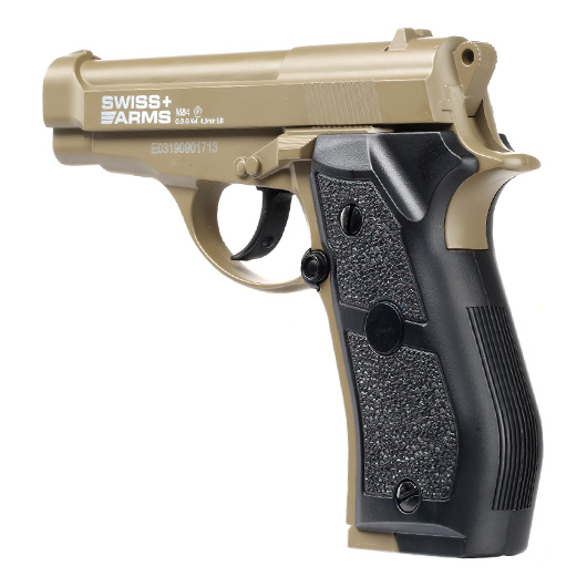 Swiss Arms P84 CO2 Pistole NBB Kal. 4,5mm Stahl BB Vollmetall tan Bild 2