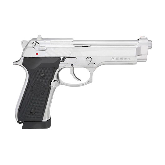 KLI M92 CO2 Luftpistole Kal. 4,5 mm BB Vollmetall Blowback Platinum Chrome-Finish Bild 3