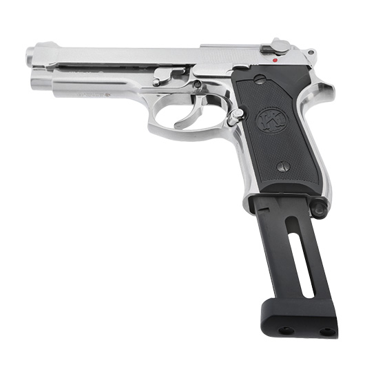 KLI M92 CO2 Luftpistole Kal. 4,5 mm BB Vollmetall Blowback Platinum Chrome-Finish Bild 6