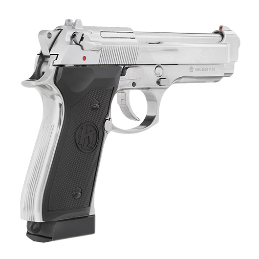 KLI M92 CO2 Luftpistole Kal. 4,5 mm BB Vollmetall Blowback Platinum Chrome-Finish Bild 7