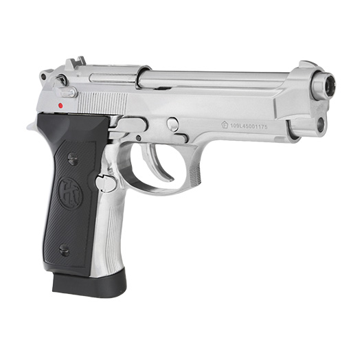 KLI M92 CO2 Luftpistole Kal. 4,5 mm BB Vollmetall Blowback Platinum Chrome-Finish Bild 8