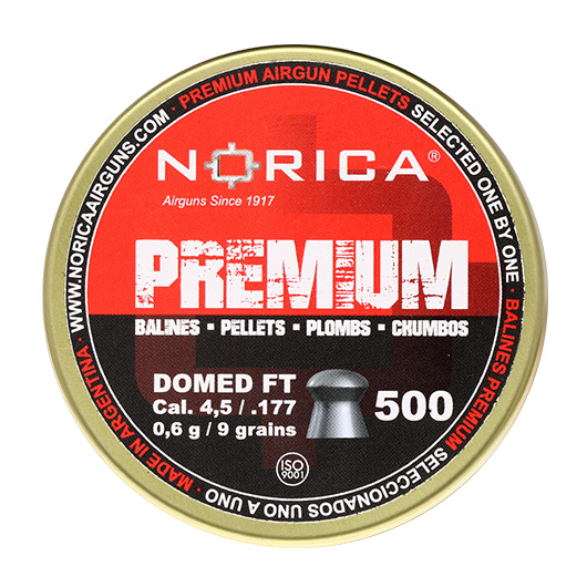 Norica Premium Diabolo Domed FT Kal. 4,5mm Rundkopf 0,60g 500er Dose Bild 3