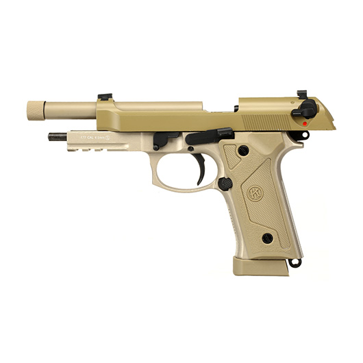 KLI M92A3 CO2-Luftpistole Kal. 4,5 mm Stahl-BB Vollmetall Blowback Desert Tan Bild 4