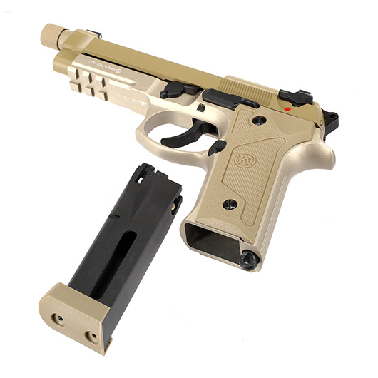 KLI M92A3 CO2 Luftpistole Kal. 4,5 mm BB Vollmetall Blowback Desert Tan Bild 5