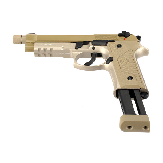 KLI M92A3 CO2-Luftpistole Kal. 4,5 mm Stahl-BB Vollmetall Blowback Desert Tan Bild 6