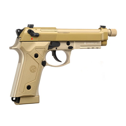 KLI M92A3 CO2-Luftpistole Kal. 4,5 mm Stahl-BB Vollmetall Blowback Desert Tan Bild 7