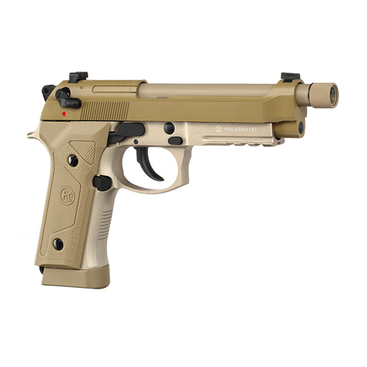 KLI M92A3 CO2-Luftpistole Kal. 4,5 mm Stahl-BB Vollmetall Blowback Desert Tan Bild 8