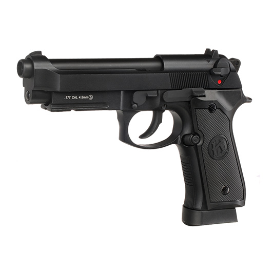 KLI M92A1 CO2 Luftpistole Kal. 4,5 mm BB Vollmetall Blowback schwarz Bild 1