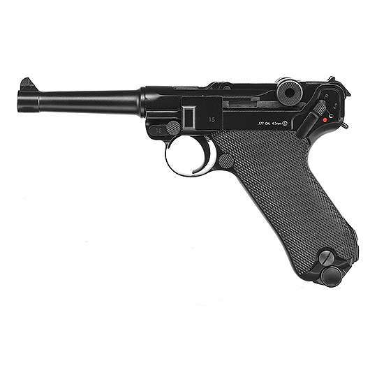 KWC P08 CO2 Luftpistole Kal. 4,5 mm BB Vollmetall Blowback schwarz