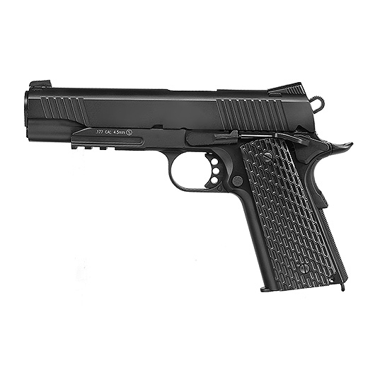 KWC M1911 Tactical CO2-Luftpistole Kal. 4,5 mm Stahl-BB Vollmetall Blowback schwarz