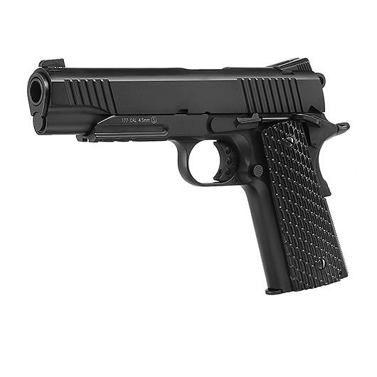 KWC M1911 Tactical CO2-Luftpistole Kal. 4,5 mm Stahl-BB Vollmetall Blowback schwarz Bild 1