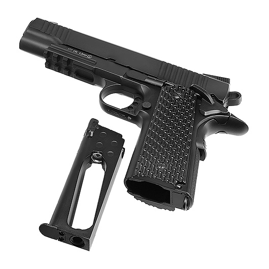 KWC M1911 Tactical CO2-Luftpistole Kal. 4,5 mm Stahl-BB Vollmetall Blowback schwarz Bild 5