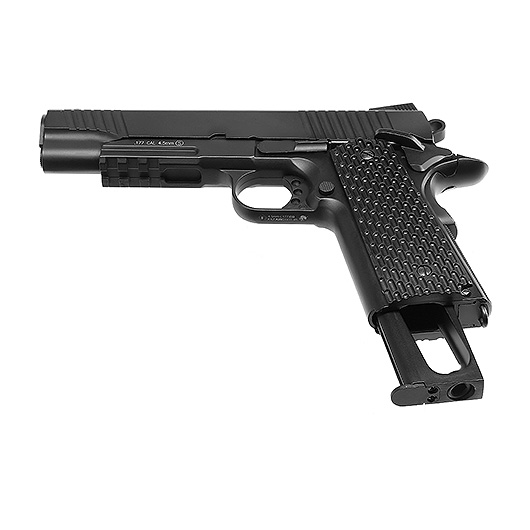 KWC M1911 Tactical CO2-Luftpistole Kal. 4,5 mm Stahl-BB Vollmetall Blowback schwarz Bild 6