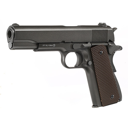 KWC M1911A1 Military CO2-Luftpistole Kal. 4,5 mm Stahl-BB Vollmetall Blowback Parkerized Bild 1