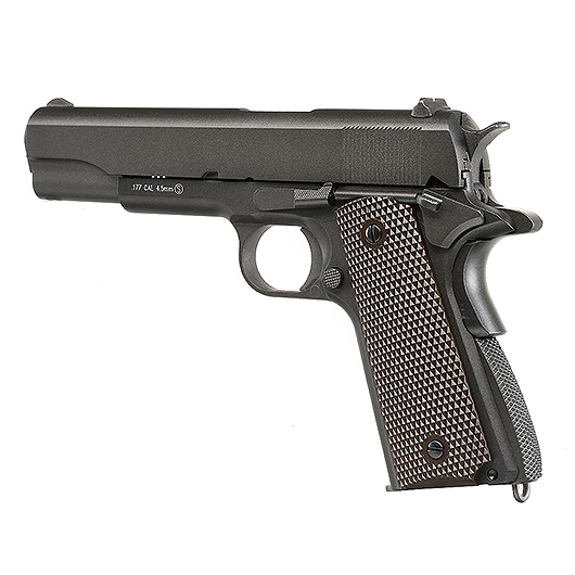 KWC M1911A1 Military CO2-Luftpistole Kal. 4,5 mm Stahl-BB Vollmetall Blowback Parkerized Bild 2