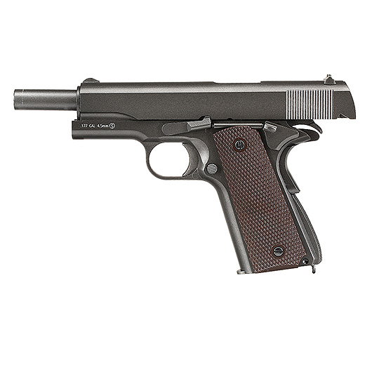 KWC M1911A1 Military CO2 Luftpistole Kal. 4,5 mm BB Vollmetall Blowback Parkerized Bild 4