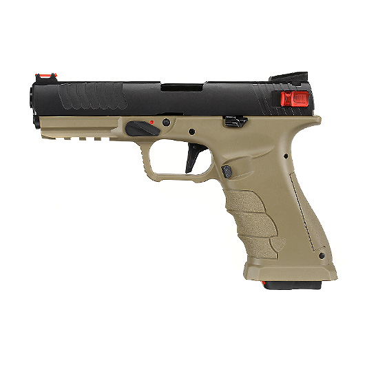 APS Shark CO2 Luftpistole Kal. 4,5 mm BB Metallschlitten Blowback Dark Earth