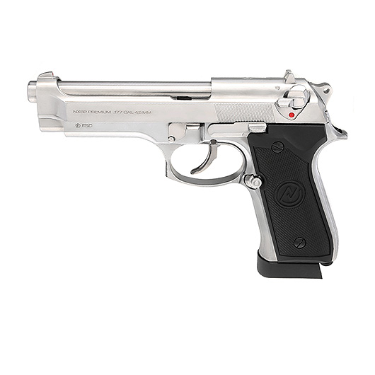 NxWerks NX 92 Premium CO2 Luftpistole Kal. 4,5mm BB Metallschlitten Blowback chrom