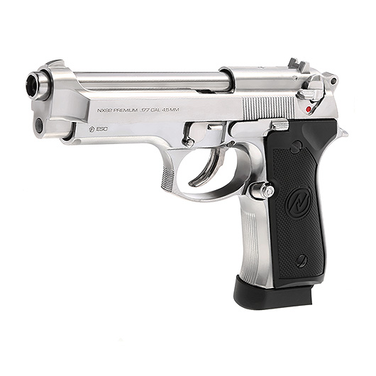NxWerks NX 92 Premium CO2 Luftpistole Kal. 4,5mm BB Metallschlitten Blowback chrom Bild 1