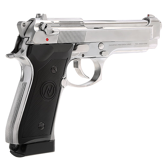 NxWerks NX 92 Premium CO2 Luftpistole Kal. 4,5mm BB Metallschlitten Blowback chrom Bild 3