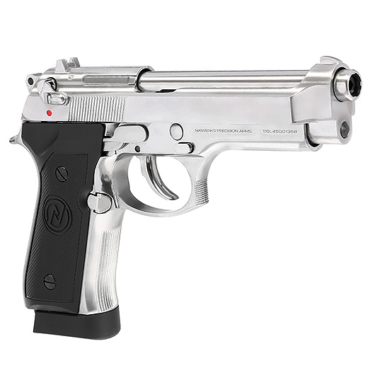 NxWerks NX 92 Premium CO2 Luftpistole Kal. 4,5mm BB Metallschlitten Blowback chrom Bild 5