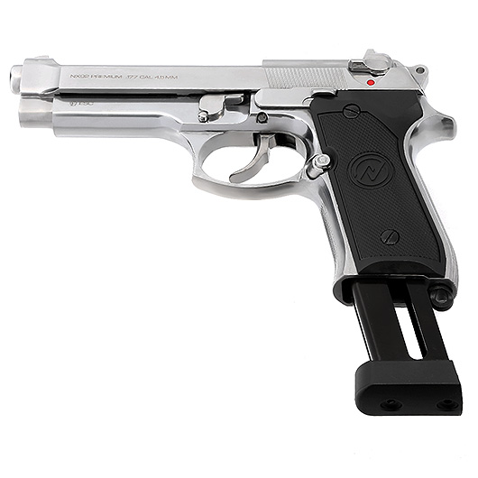 NxWerks NX 92 Premium CO2 Luftpistole Kal. 4,5mm BB Metallschlitten Blowback chrom Bild 6