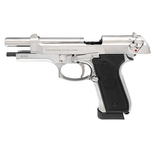 NxWerks NX 92 Premium CO2 Luftpistole Kal. 4,5mm BB Metallschlitten Blowback chrom Bild 9