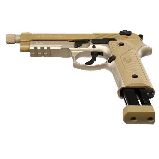 NxWerks NX 92 Elite CO2-Luftpistole Kal. 4,5mm Stahl-BB Blowback Metallschlitten desert Bild 6