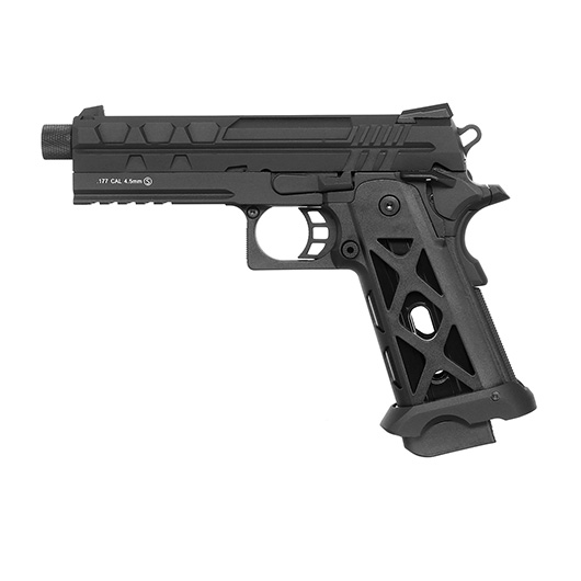 KLI Hi-Capa 4.3 Tartarus MK2 CO2-Luftpistole Kal. 4,5 mm Stahl-BB Blowback Vollmetall schwarz