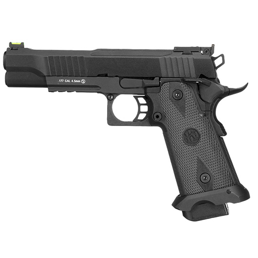 KLI Hi-Capa 5.1 Helios MK1 CO2-Luftpistole Kal. 4,5 mm Stahl-BB Vollmetall Blowback schwarz