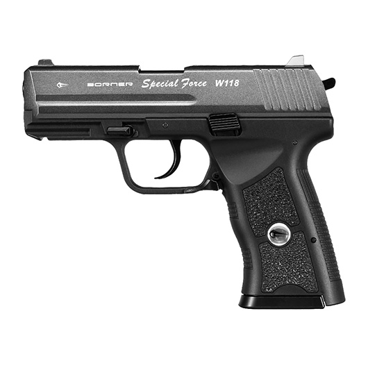 Borner W118 Special Force CO2 Luftpistole Kal. 4,5 mm BB Blowback titan mit Metallschlitten