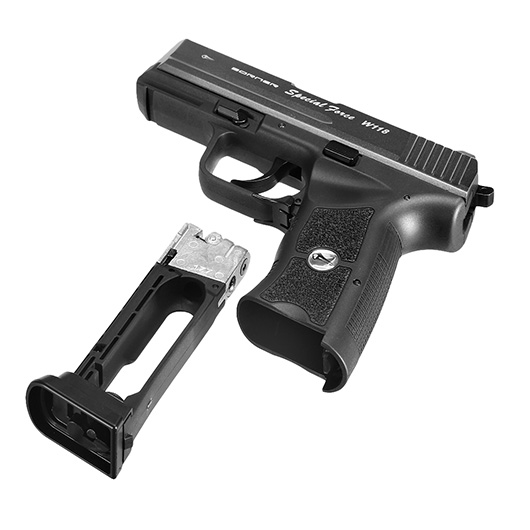 Borner W118 Special Force CO2 Luftpistole Kal. 4,5 mm BB Blowback titan mit Metallschlitten Bild 5