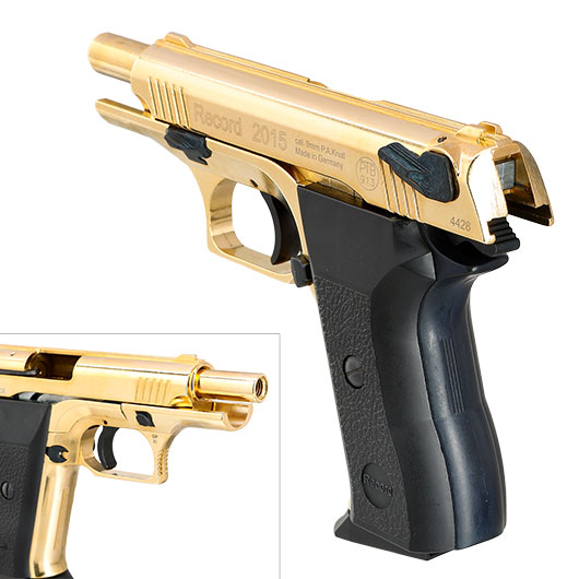 Record 2015 Schreckschuss Pistole Kal. 9mm P.A.K Sonderedition gold Bild 8