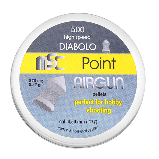 MSC Diabolo Point Kal. 4,5 mm Spitzkopf 0,57 g 500er Dose Bild 3