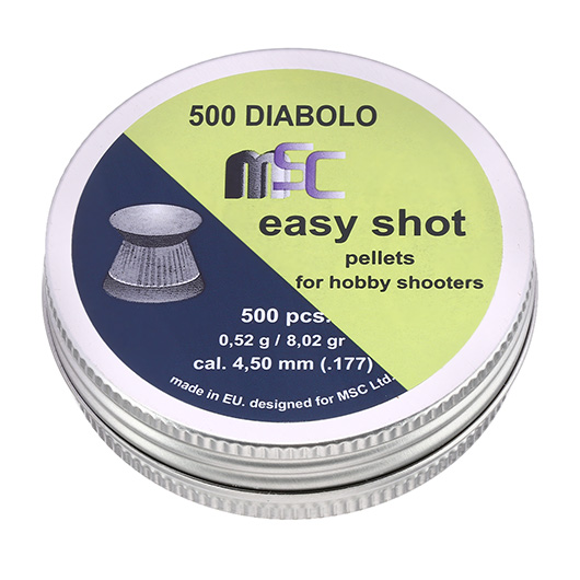 MSC Diabolo Kal. 4,5 mm Easy Shot Flachkopf 0,52 g 500er Dose Bild 1